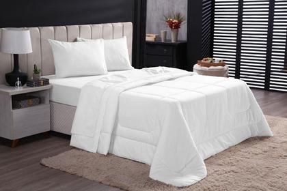 Imagem de Edredom casal avulso liso para cama box 200 fios 100% algodão