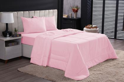 Imagem de Edredom casal avulso liso para cama box 200 fios 100% algodão