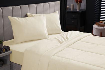 Imagem de Edredom casal avulso liso para cama box 200 fios 100% algodão