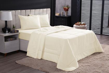 Imagem de Edredom casal dupla face liso 100% algodão percal 180 fios cor: cinza