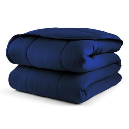 Imagem de Edredom Casal Dupla Face Malha 100% Algodão Liso C/ Viés