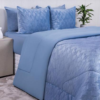 Imagem de Edredom Casal Dupla Face Plush Elegância Maciez e Conforto