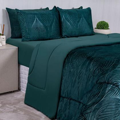 Imagem de Edredom Casal Dupla Face Plush Elegância Maciez e Conforto