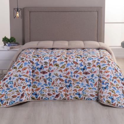 Imagem de Edredom Casal King Dupla Face Malha 100% Algodão Liso C/ Viés