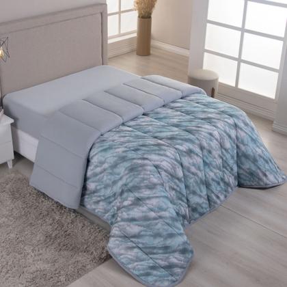 Imagem de Edredom Casal King Dupla Face Malha 100% Algodão Liso C/ Viés