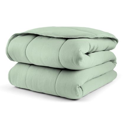 Imagem de Edredom Casal King Malha 100% Algodão Liso Dupla Face C/ Viés