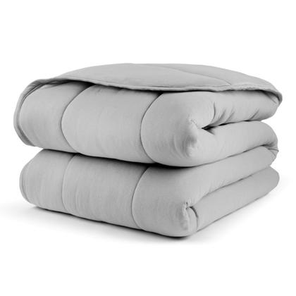 Imagem de Edredom Casal King Malha 100% Algodão Liso Dupla Face C/ Viés