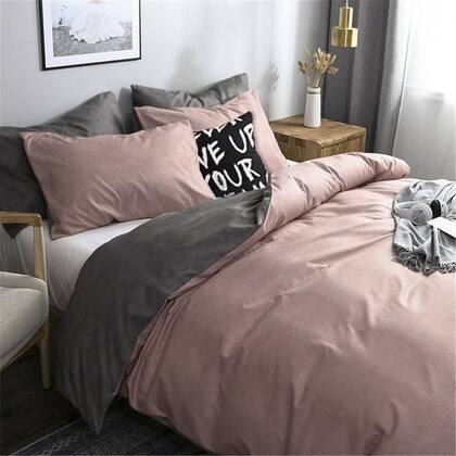 Imagem de Edredom casal king size bicolor mais duas fronhas rosê