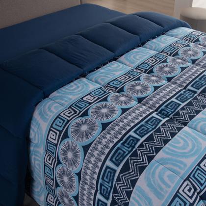 Imagem de Edredom Casal Malha 100% Algodão Liso Dupla Face C/ Viés