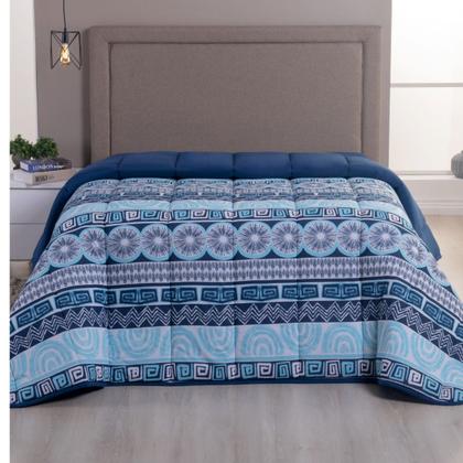 Imagem de Edredom Casal Malha 100% Algodão Liso Dupla Face C/ Viés