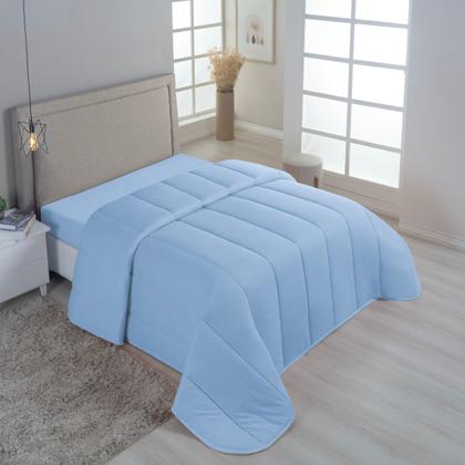 Imagem de Edredom Casal Malha 100% Algodão Liso Dupla Face C/ Viés