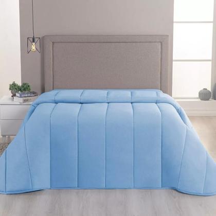 Imagem de Edredom Casal Malha 100% Algodão Liso Dupla Face Com Viés