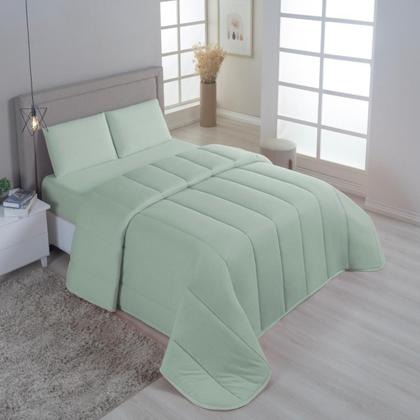 Imagem de Edredom Casal Malha Algodão Antialérgico Dupla Face Macio