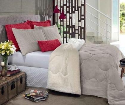 Imagem de Edredom Casal Plush Sherpa Carneirinho Hedrons