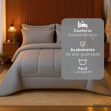 Imagem de Edredom Casal Queen 5 Peças Dupla Face com Fronhas e Porta Travesseiros  Conforto e Elegância