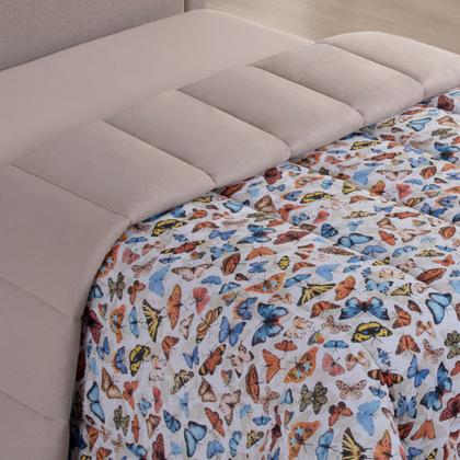 Imagem de Edredom Casal Queen Dupla Face Malha 100% Algodão Liso C/ Viés