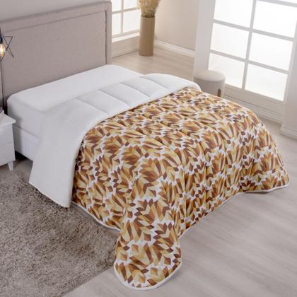 Imagem de Edredom Casal Queen Dupla Face Malha 100% Algodão Liso C/ Viés