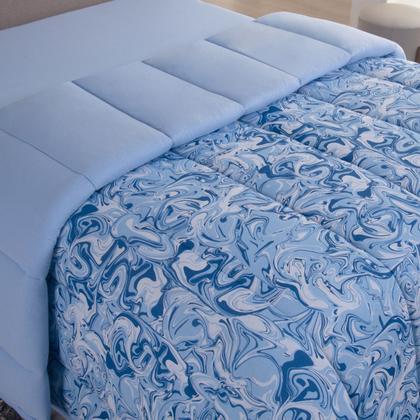 Imagem de Edredom Casal Queen Dupla Face Malha 100% Algodão Liso C/ Viés