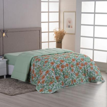 Imagem de Edredom Casal Queen Dupla Face Malha 100% Algodão Liso C/ Viés