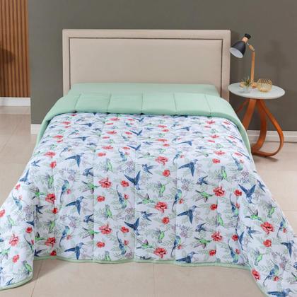 Imagem de Edredom Casal Queen Dupla Face Malha 100% Algodão Liso C/ Viés