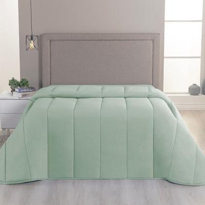 Imagem de Edredom Casal Queen Dupla Face Malha 100% Algodão Liso C/ Viés