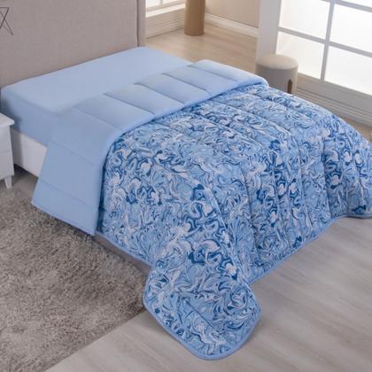 Imagem de Edredom Casal Queen Malha 100% Algodão Liso Dupla Face C/ Viés