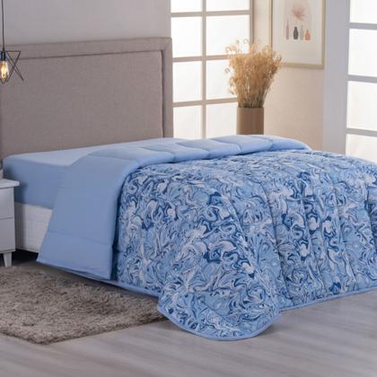 Imagem de Edredom Casal Queen Malha 100% Algodão Liso Dupla Face C/ Viés