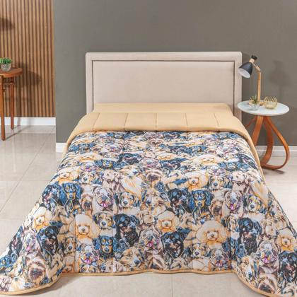 Imagem de Edredom Casal Queen Malha 100% Algodão Liso Dupla Face C/ Viés