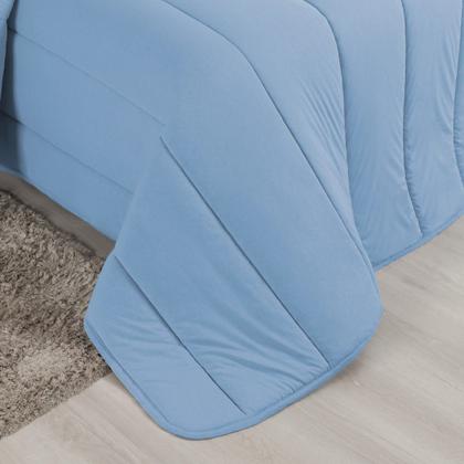 Imagem de Edredom Casal Queen Malha 100% Algodão Liso Dupla Face C/ Viés