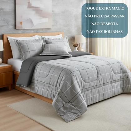 Imagem de Edredom Casal Queen Size 200 Fios Nyla Dupla Face Estampado Avere