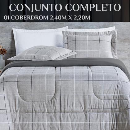 Imagem de Edredom Casal Queen Size 200 Fios Nyla Dupla Face Estampado Avere