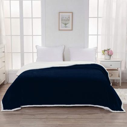 Imagem de Edredom Coberdrom Casal Queen Aveludado Flannel Sherpa Dupla Face Macio Avulso