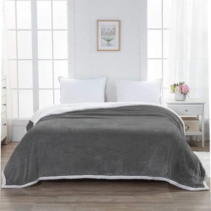 Imagem de Edredom Coberdrom Casal Queen Aveludado Flannel Sherpa Dupla Face Macio Avulso
