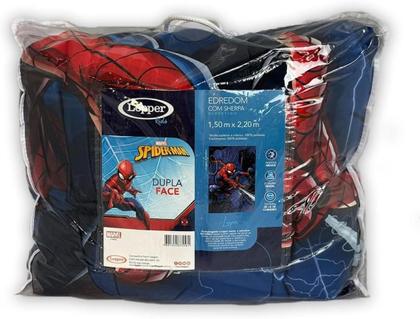 Imagem de Edredom Com Sherpa Solteiro Estampado Spider Man 1,50X2,20M