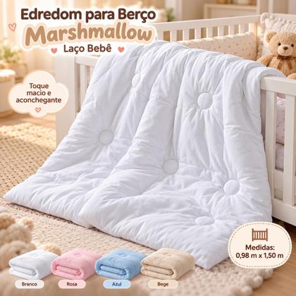 Imagem de Edredom de Bebê em Malha MarshMallow para Berço Americano 150x98cm - Laço Bebê
