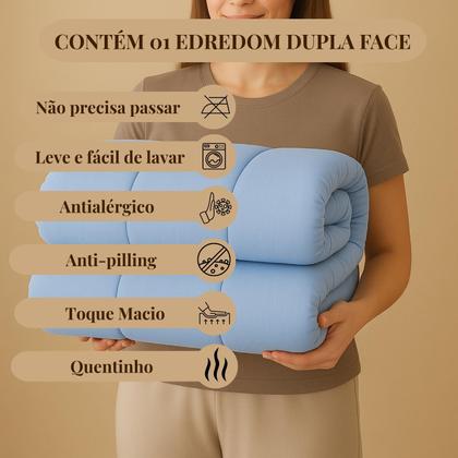 Imagem de Edredom De Malha Cama Solteiro Queen King Fio Pentado Quentinho Antialérgico Toque Macio