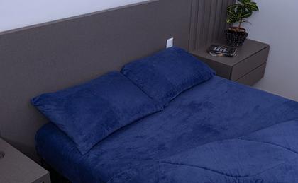 Imagem de Edredom de Plush Casal Queen Dupla Face Manta lisa Dyanjo Inverno