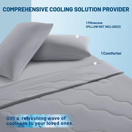 Imagem de Edredom de resfriamento QUTOOL Twin Size com fronha cinza