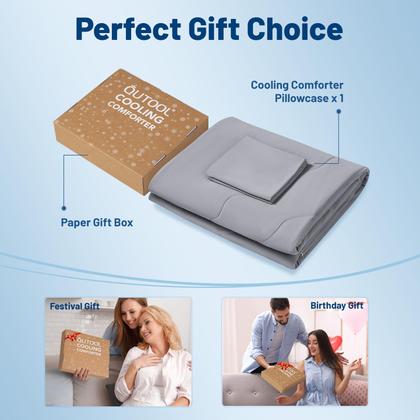 Imagem de Edredom de resfriamento QUTOOL Twin Size com fronha cinza