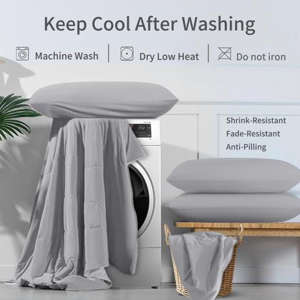 Imagem de Edredom de resfriamento QUTOOL Twin Size com fronha cinza
