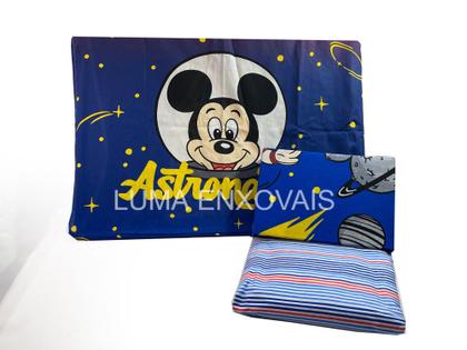 Imagem de Edredom Dupla Face +Jogo De Lençol 3 Peças - Infantil Cama De Solteiro - Linha Disney