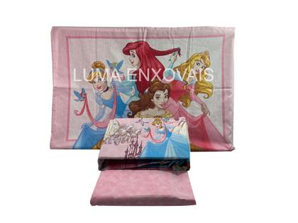 Imagem de Edredom Dupla Face +Jogo De Lençol 3 Peças - Infantil Cama De Solteiro - Linha Disney