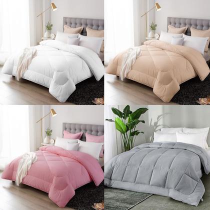 Imagem de Edredom Dupla Face Percal 400 Fios Grosso Extra Macio Casal Luxo