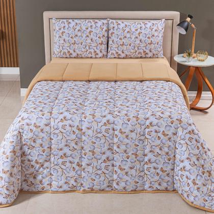 Imagem de Edredom Dupla Face Queen 100 Algodão  Estampado com Acabamento em Viés