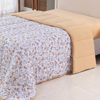 Imagem de Edredom Dupla Face Queen 100 Algodão  Estampado com Acabamento em Viés