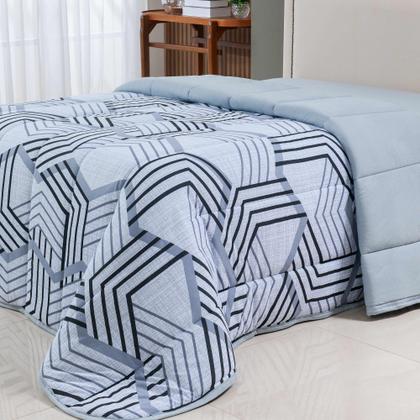 Imagem de Edredom Dupla Face Queen 100 Algodão  Estampado com Acabamento em Viés