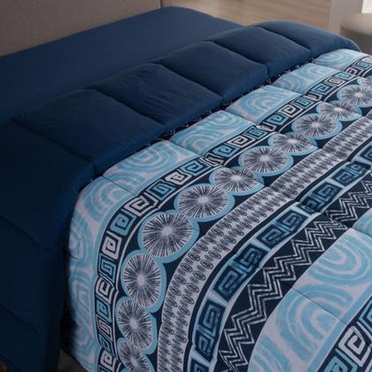 Imagem de Edredom Dupla Face Queen 100 Algodão  Estampado com Acabamento em Viés