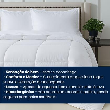Imagem de Edredom Dupla Face Queen ,Casal  Microfibra com Enchimento Extra Macio, Cor Branca e Cinza 1 Peça