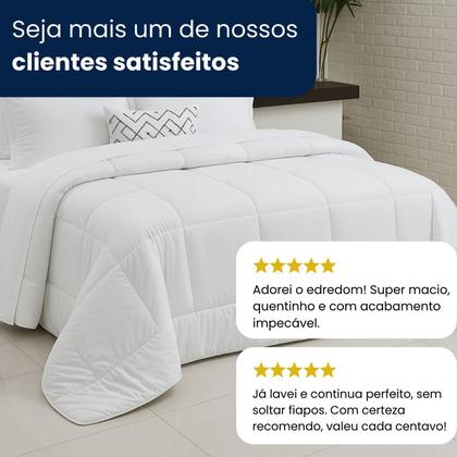 Imagem de Edredom Dupla Face Queen ,Casal  Microfibra com Enchimento Extra Macio, Cor Branca e Cinza 1 Peça