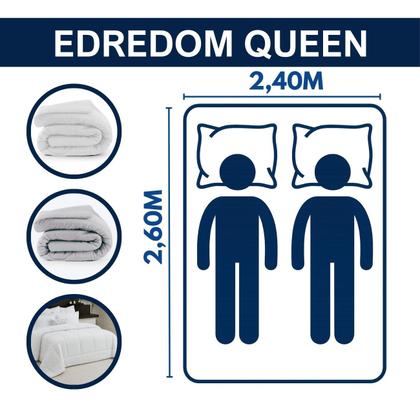 Imagem de Edredom Dupla Face Queen ,Casal  Microfibra com Enchimento Extra Macio, Cor Branca e Cinza 1 Peça